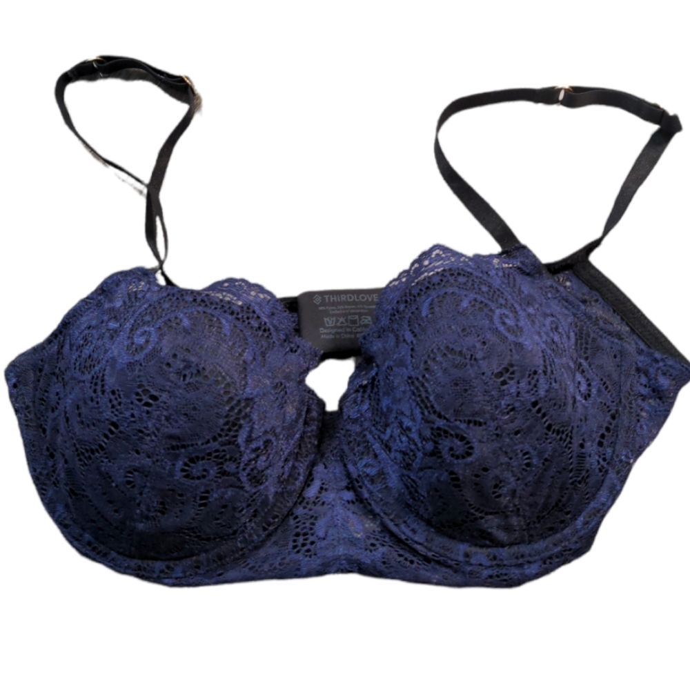 ThirdLove Navy Blue Lace Underwire Bra